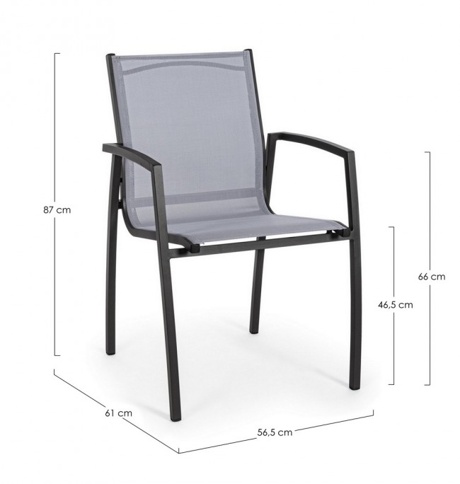6x Sedia C-Br Hilla Antracite Lh32 - 