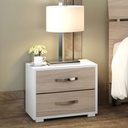 Comodino con cassa bianca frontale Olmo 2 cassetti 36x52xH 43