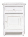 Comodino legno bianco 1 anta 1 cassetto Colette cm 50 x 40 x 65