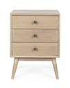 Comodino 3 cassetti Alannis in legno nobilitato 48x35x66h cm