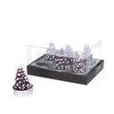 Confezione 6 pezzi candela paraffina albero viola cm