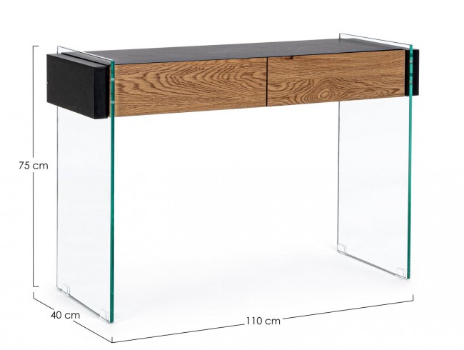 Consolle 2C Line Wood Nero110X40  