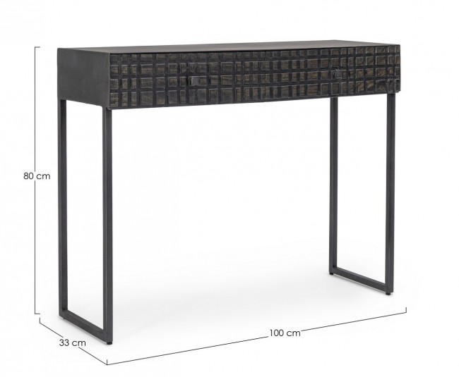 Consolle Dorset  2 cassetti stile industriale