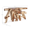 Consolle in legno naturale Lisandra 150x45 cm