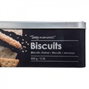 Contenitore per biscotti in ferro Nero con rilievo 500gr 20x20x h 8,2 cm