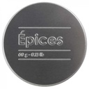 Contenitore spruzza spezie in ferro con rilievo Nero 60g diametro 6.6x h10 cm