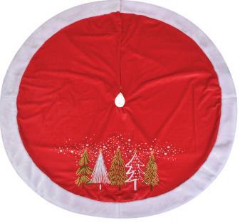 Copribase albero tessuto con alberi rosso cmø120