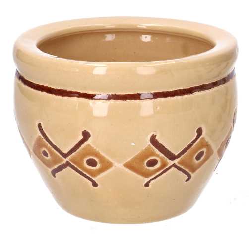 Coprivaso ceramica 1-3 crema c/rombi cmø30h21