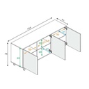 Credenza 3 Ante Cm. 154 x 41 x 75 Bianco