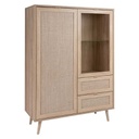 Credenza due ante due cassetti due ante effetto vimini BALI 101,5x 40x h139 cm