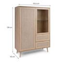Credenza due ante due cassetti due ante effetto vimini BALI 101,5x 40x h139 cm