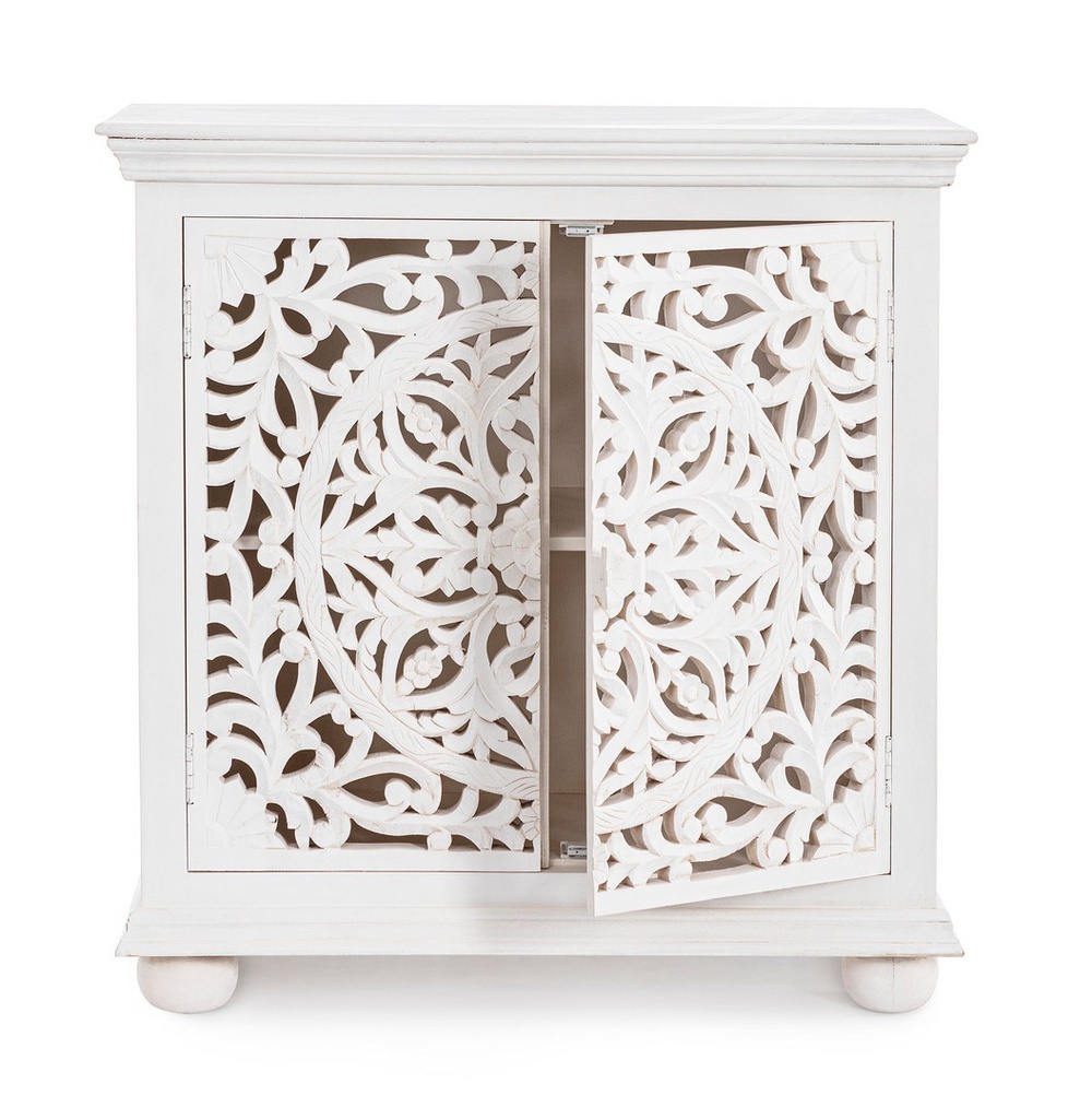 Credenza 2 ante legno bianco Alinta cm 96 x 43 x 98