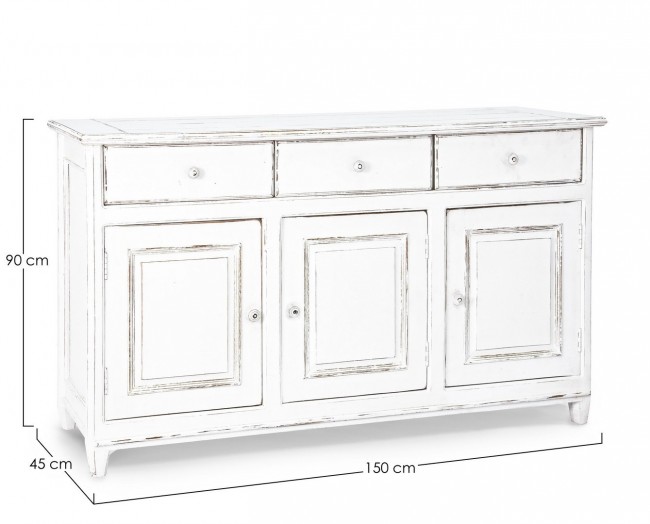 Credenza rustica Colette 3 ante 3 cassetti