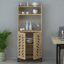 Credenza alta Zanne 2 ante e vani a giorno rovere EFFEZ