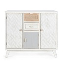 Credenza tre ante due cassetti in legno Bianco CLOTILDE 87x36x h80 cm