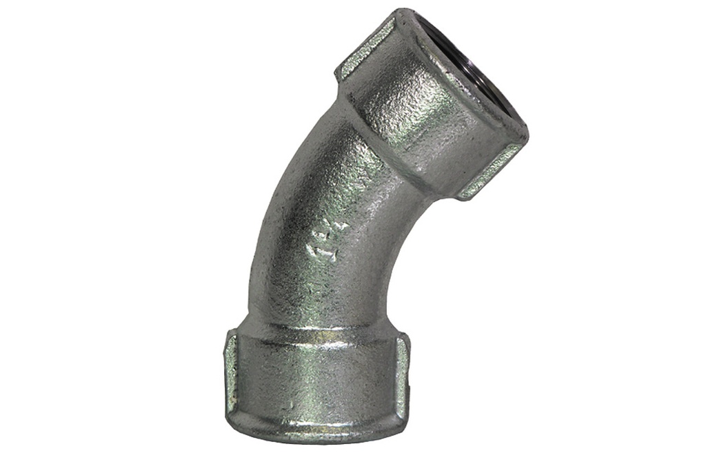 Curva lunga zincata 45° 4&quot;