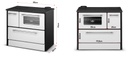 Cucina a Legna Stufa 9 Kw Bianca L87xP51xH79 Ecodesign
