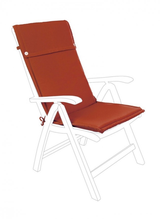 Cuscino POLY da esterno con schienale alto rosso arancio iperbriko