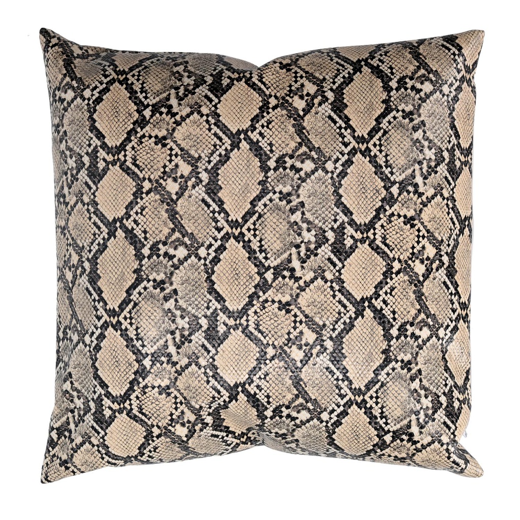 Cuscino ecopelle marrone quadro cm 38x38