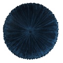 Cuscino velluto blu cm ø40h12