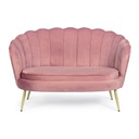Divano 2 posti effetto velluto rosa Giliola