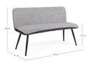 Divano 2 posti tessuto grigio Louis cm 142 x 47 x 88h