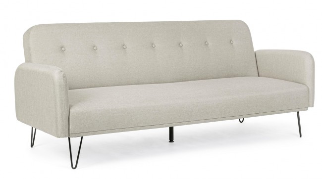Divano Letto Bridjet Beige in tessuto reclinabile