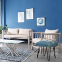 Divano con cuscini Sahel in legno teak
