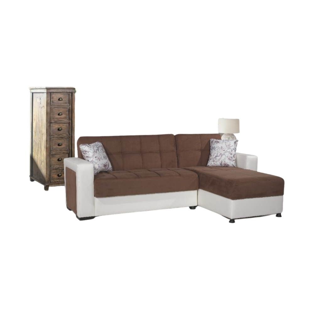 Divano con penisola Marmaris contenitore reversibile 212x145x80 H