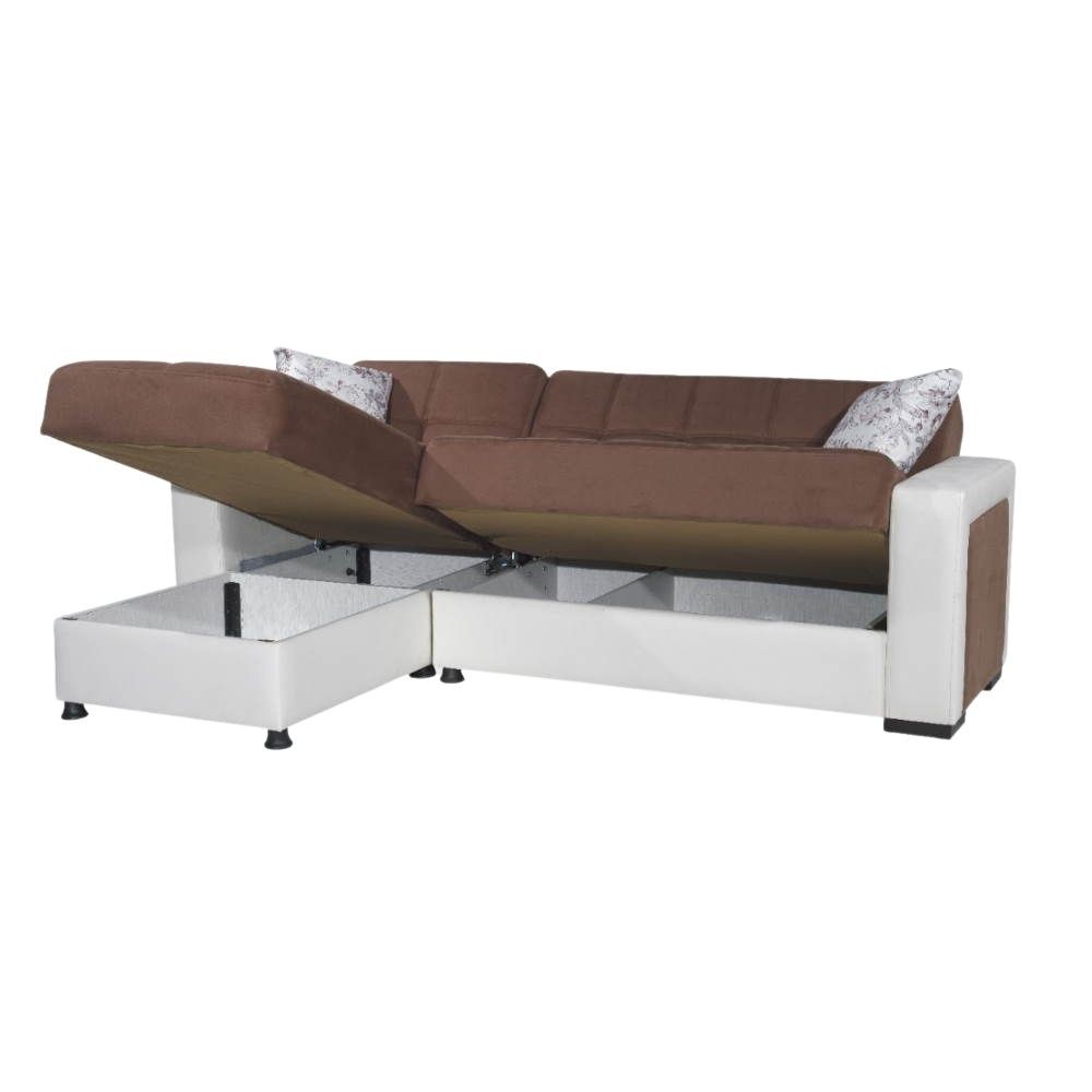 Divano con penisola Marmaris contenitore reversibile 212x145x80 H
