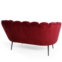 Divano due posti in velluto rosso a conchiglia Orel cm 135x76,5xh. 79