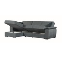 Divano con penisola reversibile in legno e tessuto Grigio GINEPRO 279x123x h60 cm