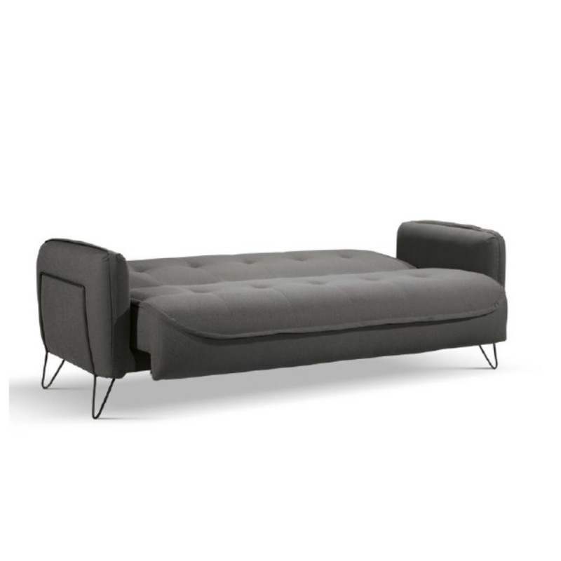 Divano letto tre posti in tessuto Grigio CROWN 215x94x h98 cm