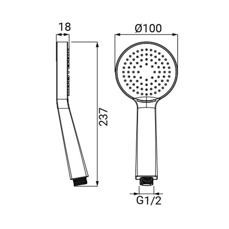 Doccia Vogue - Design elegante, getto unico, risparmio d'acqua e finitura nera opaca.