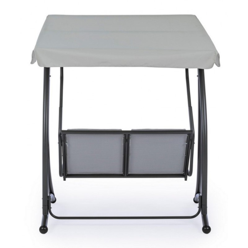 Dondolo in acciaio due posti Antracite GRELY 145x120x h185 cm iperbriko