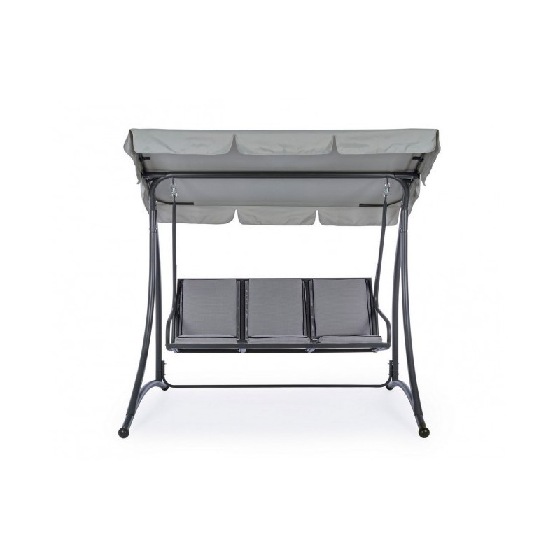 Dondolo in acciaio tre posti Antracite GRELY 190x120x h185 cm iperbriko