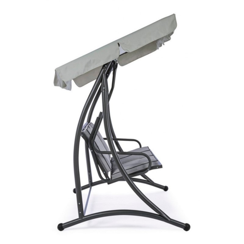 Dondolo in acciaio tre posti Antracite GRELY 190x120x h185 cm iperbriko