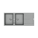 Enigma D200 lavello 2 vasche e gocciolatoio croma EFFEZ