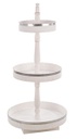 Espositore legno bianco 3 piani tondo cm 50 x 50 x 102