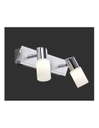 Faretto Clapton 2 Spot Led Cromo E Vetro Bianco L36 cm Trio Lighting