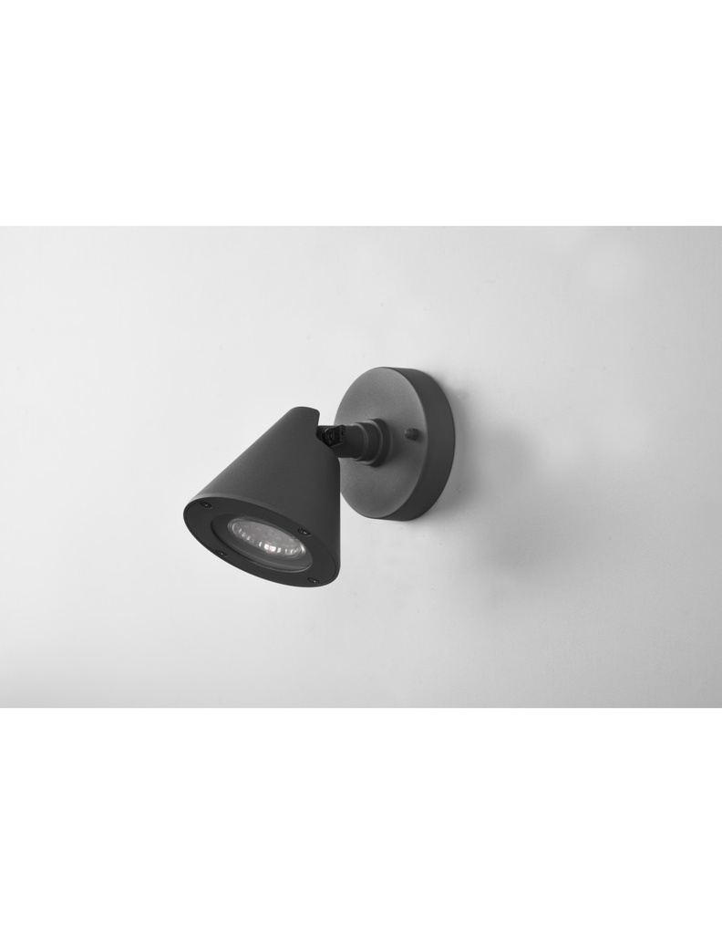 Faretto Da Giardino Spot Cono Orientabile Nero Kaveri Trio Lighting