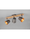 Faretto 3 Spot Orientabile Legno E Metallo Nichel Bell Trio Lighting