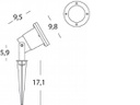 Faretto Gu10 C-Picchetto  linea spot  nero