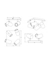 Faretto Marley Piastra Quadrata Oro 4 Spot Cilindrici Neri Orientabili Trio Lighting