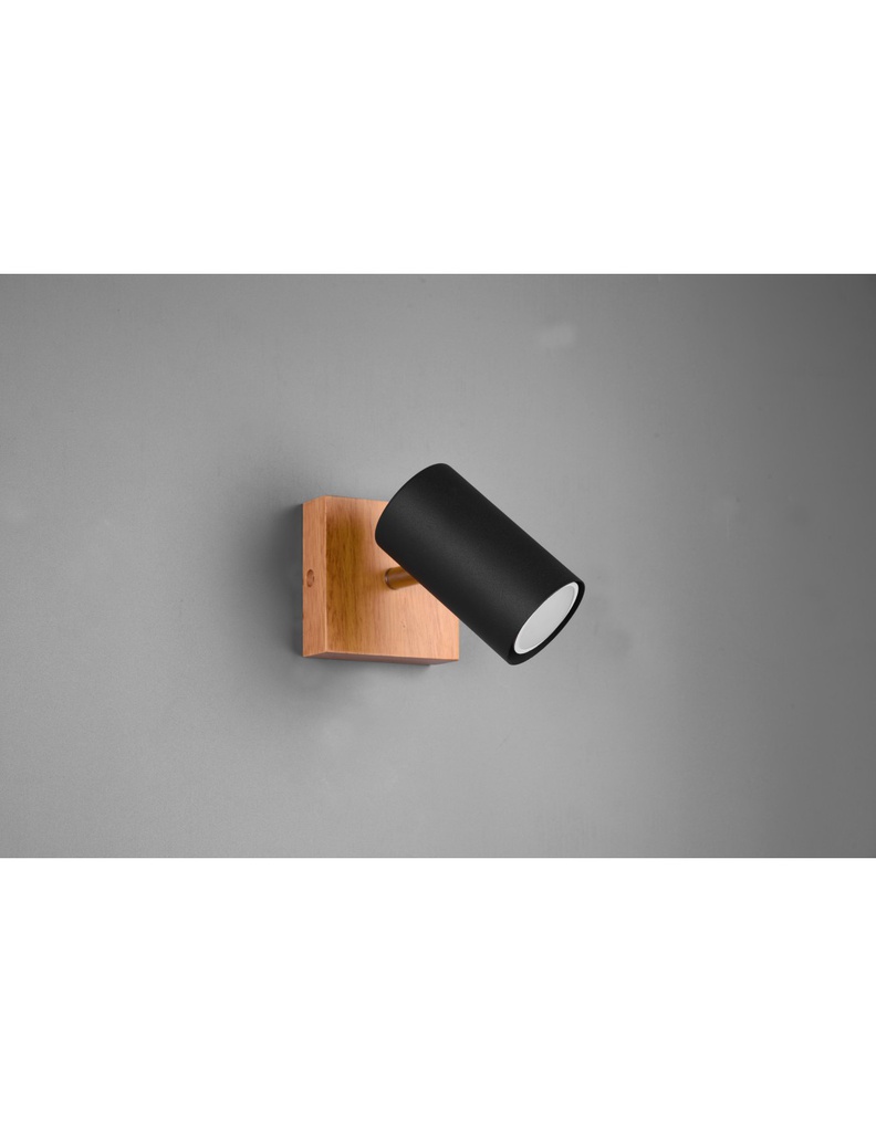 Faretto Spot Marley Nero E Legno 1xGU10 Trio Lighting