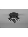 Faretto Rotondo 3 Spot Orientabili Metallo Nero Angelo Trio Lighting
