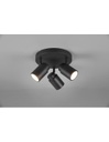 Faretto Rotondo 3 Spot Orientabili Metallo Nero Angelo Trio Lighting