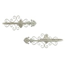 Fermatenda ferro bianco coppia cm26x10h9,5