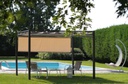 Gazebo Maine con pergola in acciaio 3x3 cm con tende laterali