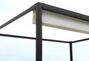 Gazebo pergola alluminio Milwaukee nero c-telo elettrico 3x3x2,5h m